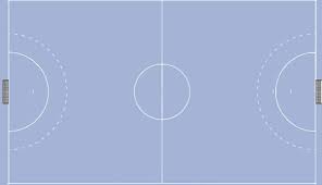 Auf dem spielfeld finden sich fünf kreisförmige markierungen, die wie die zahl 5 bei einem würfel angeordnet sind. Handball Und Spielfeld Spielflache Beim Handball