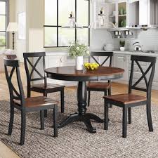 Enter your email address to receive alerts when we have new listings available for dark wood round dining table and chairs. Boyel Living 5 Pieces Dining Room Set 8212 8212 Dining Table And Chairs Set For 4 Persons Kitchen Room Solid Wood Table With 4 Chairs Dark Brown In The Dining Room Sets Department At Lowes Com