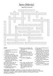 Free printable movie crossword puzzles kidscartoon. Jaws Movie Crossword Puzzle By M Walsh Teachers Pay Teachers