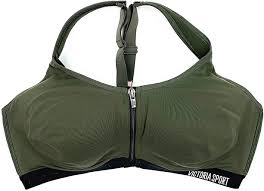 Since the wires and strap adjusters are on the outside, it looks like it's inside out. Amazon Com Victoria S Secret Knockout Front Close Sport Bra Olive 34ddd Clothing