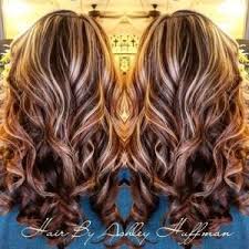 Chocolate Cherry Brown Hair With Chamomile Blonde Highlights Night Day Hair Color By Amie Hair Styles Cherry Brown Hair Cherry Hair