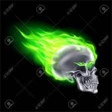 Maybe you would like to learn more about one of these? Silver Skull On Green Fire With Flames Illustration Of Speeding Royalty Free Cliparts Vectors And Stock Illustration Image 113275484