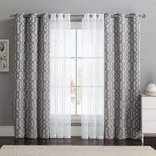 Vcny 4 Pack Barcelona Double Layer Curtain Set Gray Curtains Living Room Living Room Windows Curtain Decor