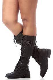 Women Boots Riding Boots Lace Up Boots Combat Boots Black Combat Boots Studded Combat Boots Platform Hee Dress Boots Women Black Combat Boots Calf Length Boots