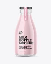 Download Clear Glass Dairy Bottle Mockup In Bottle Mockups On Yellow Images Object Mockups PSD Mockup Templates