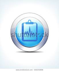 Blue Icon Button Patient Chart Records Stock Vector Royalty