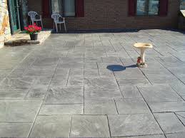 Concrete patios can add value and beauty to any outdoor living space. Stamped Concrete Patio Steel Grey With Dark Grey Release