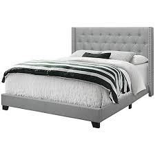 Easy diy queen size bed frame build with wooden legs. Monarch Specialties Queen Size Linen Bed Frame With Wing Back Headboard I 5985q At Tractor Supply Co