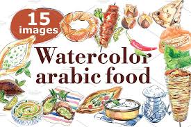 Watercolor Arabic And Turkish Food Turkish Recipes Stuffed Hot Peppers Food