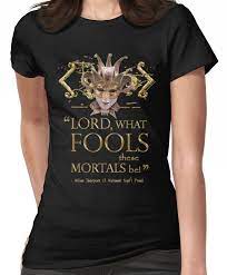 Shakespeare Midsummer Night S Dream Fools Quote Fitted T Shirt By Sally Mclean T Shirts For Women Shakespeare Midsummer Night S Dream Women