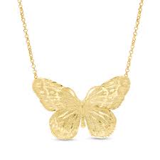 Adjustable chain closure so one size fits all. Diamond Cut Butterfly Necklace In 14k Gold Peoples Jewellers