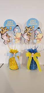 Winnie The Pooh Centerpiece Customized Baby Shower Centerpiece Disney Party Custom Mickey Mouse Decoration Boy Baby Shower Centerpieces Disney Baby Shower Baby Shower