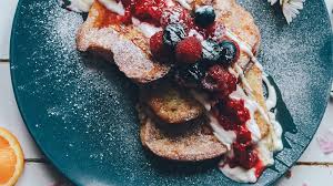 French Toast With Yogurt Mixed Berries And Maple Syrup