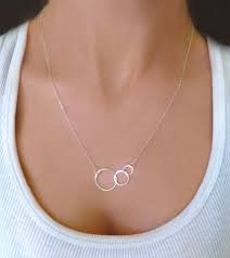 Infinity Necklace Sterling Silver Linked Three Circle Etsy Generation Necklace Diamond Cross Necklaces Infinity Necklace