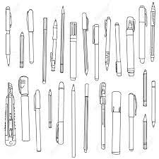 Learning how to draw has never been easier! Art Materials Line Drawing Set Of Pens And Pencils Hand Drawn Royalty Free Cliparts Vectors And Stock Illustration Image 92502739
