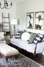Black And White Sofa Living Room Vintage French Sofa Black White And Green Pillows And Hydrange French Living Room Furniture Living Room Decor Furniture French Country Decorating Living Room
