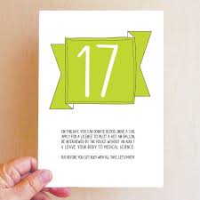 Birthday Card Ideas For 17 Year Old Boy Funny 17th Birthday Card To Celebrate The Legalities Of Turning 17 Old Birthday Cards Funny Birthday Cards Happy 17th Birthday