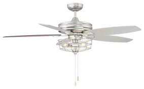 60 wind and sea bronze finish led outdoor ceiling fan. Ceiling Fan With Light Brushed Nickel 52 Industrial Ceiling Fans By Savoy House Houzz