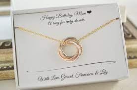 60th Birthday Jewelry For Mom Mixed Metals Necklace Rose Etsy Mom Birthday Gift Birthday Jewellery Gifts For Mom