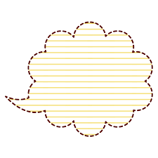 ボーダー柄のふきだし ペーパークラフト 簡単 ふきだし 無料 イラスト 素材