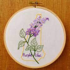 New Hampshire State Flower Embroidery Pattern Purple Lilac Embroidery Flowers Pattern Embroidery Flowers Rose Embroidery Pattern