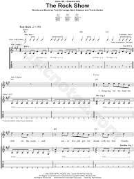 I took her out, it was a friday night / i wore cologne to get the feeling right / we started making out and she took off my pants / but then i turned on the tv / and. Blink 182 The Rock Show Guitar Tab In A Major Download Print Sku Mn0083297