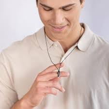 Men Viking Knife Pendant Necklace Oxidized 925 Silver