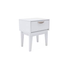 Lower drawer and cabinet offer ample storage space white finish Moonlight White 1 Drawer Bedside Table