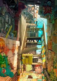 Tekkonkinkreet Arte Ambiental Ilustracion De Paisaje Paisaje De Fantasia