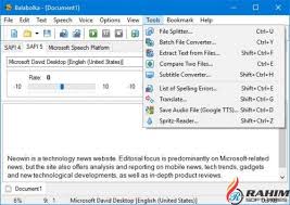 Utilities > text to speech. Balabolka Portable Free Download