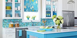 It works stunningly with black marble countertop that infuses timeless luxury. Blue Backsplash Better Homes Gardens