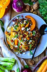 Salade De Lentilles Legumes D Automne Rotis Au Four Magasins Bio Le Marche De Leopold En 2020 Salade De Lentilles Lentille Legume Legumes Automne