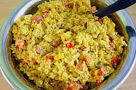 Curry Reissalat Mit Mais Und Paprika 1 Curry Reissalat Reissalat Reissalat Rezepte