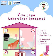 Poster kebersihan dengan rajin membuang sampah. Poster Kebersihan Lingkungan Sekolah Sketsa