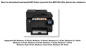 Apr 23, 2020 download hp laserjet pro mfp m125/126 series full. How To Download And Install Hp Color Laserjet Pro Mfp M177fw Driver Windows 10 8 1 8 7 Vista Xp Youtube