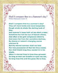 Shall I Compare Thee To A Summers Day By William Shakespeare The Darling Buds Song Lyrics And Chords Lyrics And Chords