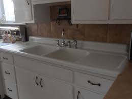 cast iron double drainboard sink cast