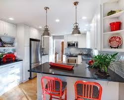 Red White And Beautiful Kitchen Remodel C R Remodeling Black And Grey Kitchen Red Kitchen Decor Kitchen Design Modern White