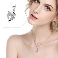 Crystal Dolphin Necklace for Women