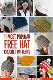 Crochet Hat Patterns 11 Most Popular Styles For Fall And Winter Free Crochet Hats Free Pattern Crochet Hats Crochet Hat Pattern