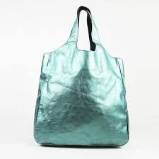 Burberry Prorsum Metallic Blue Leather Shoulder Bag