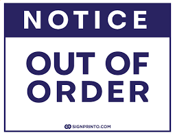 How big is an out of order sign? Purple Color Out Of Order Sign Pdf Free Printable Designs