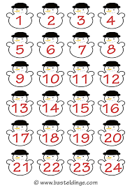 Drucke den schnittbogen in 1:1 ohne seitenverkleinerung oder seitenanpassung aus. Wintermotive Adventskalender Zahlen Zum Ausdrucken Basteldinge