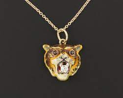Antique Tiger Pendant Necklace 10k Gold Tiger Pendant With Etsy Tiger Pendant Pendant Necklace Pendant
