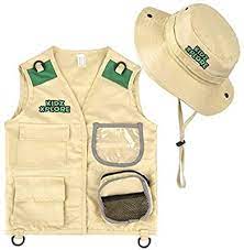 Amazon Com Kidz Xplore Outdoor Adventure Kit For Young Kids Cargo Vest And Hat Set Backyard Explorer Safari Safari Costume Cargo Vest Paleontologist Costume