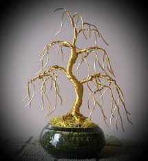Miniature wire bonsai tree sculptures. 108 Simple Gold Weeping Wire Tree Sculpture Photograph By Ricks Tree Art