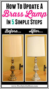I really liked those glass ball lamps, but the more i looked at this wall and how things were progressing, the more convinced i became that i was and then it dawned on me that i already had something that looked very similar to that! Update A Brass Lamp In 5 Simple Steps Diy Lamp Shade Lamp Makeover Brass Lamp