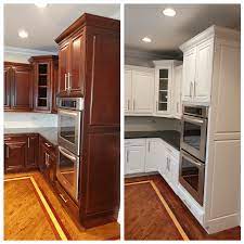 The wood can be stained, or left to naturally darker over time. Tips For Painting Cherry Cabinets White Dengarden