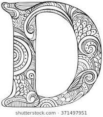 Play letter d coloring games with the colorful pages. Hand Drawn Capital Letter D In Black Coloring Sheet For Adults Colouring Sheets For Adults Coloring Letters Alphabet Coloring Pages