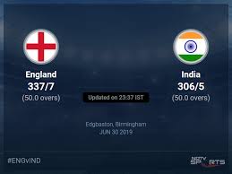 India, batting first, posted 156 for 6. England Vs India Live Score Over Match 38 Odi 46 50 Updates Cricket News